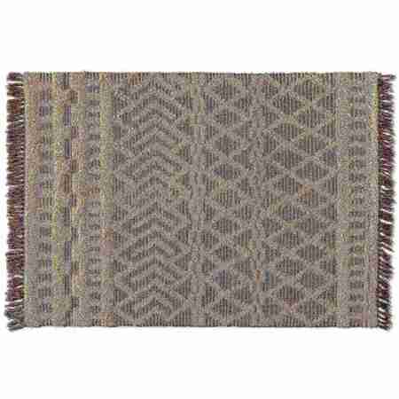 BAXTON STUDIO Heino Modern and Contemporary Ivory and Charcoal Handwoven Wool Area Rug 187-11803-Zoro